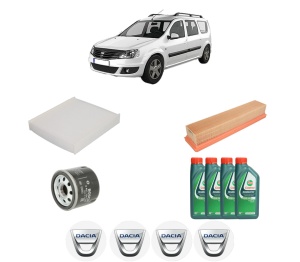 Set Pachet filtre revizie Bosch, 4 litrii ulei Castrol 10W40 DACIA LOGAN MCV II 1.2 LPG din 2013, 4x Stickere auto cu DACIA - Img 2
