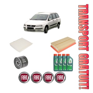 Set Pachet filtre revizie Bosch, 4 litrii ulei Castrol 10W40 FIAT STILO Multi Wagon (192_) 1.6 16V din 2003-2008, 4x Stickere auto cu FIAT