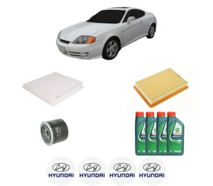 Set Pachet filtre revizie Bosch, 4 litrii ulei Castrol 10W40 HYUNDAI COUPE II (GK) 2.0 GLS din 2003-2009, 4x Stickere auto cu HYUNDAI - Img 2