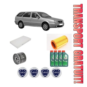 Set Pachet filtre revizie Bosch, 4 litrii ulei Castrol 10W40 LANCIA LYBRA SW (839_) 1.6 (839.BXF1A) din 2000-2005, 4x Stickere auto cu LANCIA