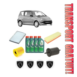 Set Pachet filtre revizie Bosch, 4 litrii ulei Castrol 10W40 PEUGEOT 1007 (KM_) 1.6 16V din 2005, 4x Stickere auto cu PEUGEOT