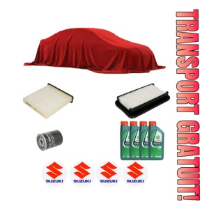 Set Pachet filtre revizie Bosch, 4 litrii ulei Castrol 10W40 SUZUKI SX4 (EY, GY) 1.6 VVT 4x4 (RW416) din 2006, 4x Stickere auto cu SUZUKI