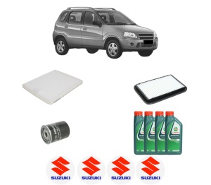 Set Pachet filtre revizie Bosch, 4 litrii ulei Castrol 10W40 SUZUKI IGNIS I (FH) 1.3 (HV51, HX51, RG413) din 2000-2003, 4x Stickere auto cu SUZUKI - Img 2