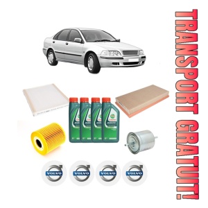 Set Pachet filtre revizie Bosch, 4 litrii ulei Castrol 10W40 VOLVO S40 I (644) 1.8 i din 2001-2003, 4x Stickere auto cu VOLVO