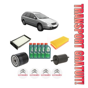 Set Pachet filtre revizie Bosch, 5 litrii ulei Castrol 10W40 CITROEN C5 I Break (DE_) 2.0 16V (DERFNF, DERFNC, RERFNC) din 2001-2004, 4x Stickere auto cu CITROEN