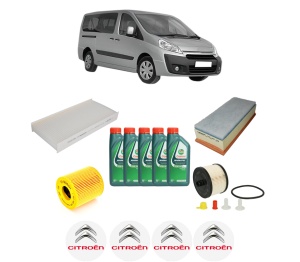 Set Pachet filtre revizie Bosch, 5 litrii ulei Castrol 10W40 CITROEN JUMPY II (VF7) 2.0 HDi 140 din 2007-2016, 4x Stickere auto cu CITROEN - Img 2