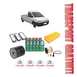 Set Pachet filtre revizie Bosch, 5 litrii ulei Castrol 10W40 CITROEN JUMPY I Platform/Chassis (BU_, BV_, BW_, BX_) 2.0 HDi 110 16V din 2003-2006, 4x Stickere auto cu CITROEN