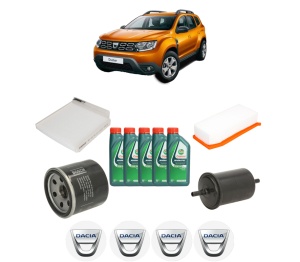 Set Pachet filtre revizie Bosch, 5 litrii ulei Castrol 10W40 DACIA DUSTER SUV Van 1.6 SCe 115 4x4 din 2015-2018, 4x Stickere auto cu DACIA - Img 2