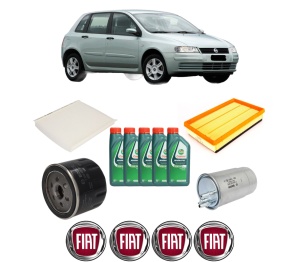 Set Pachet filtre revizie Bosch, 5 litrii ulei Castrol 10W40 FIAT STILO VAN (192_) 1.9 JTD (192DXT1B) din 2005-2008, 4x Stickere auto cu FIAT - Img 2
