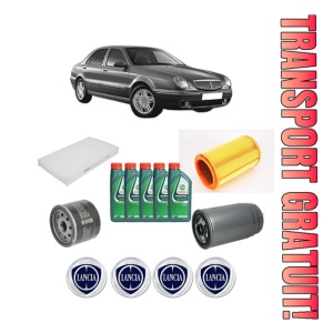 Set Pachet filtre revizie Bosch, 5 litrii ulei Castrol 10W40 LANCIA LYBRA (839_) 1.9 JTD (839.AXI1A, 839.AXN1A, 839.CXL1A) din 2001-2005, 4x Stickere auto cu LANCIA