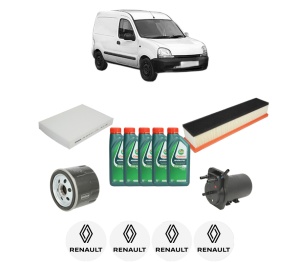 Set Pachet filtre revizie Bosch, 5 litrii ulei Castrol 10W40 RENAULT KANGOO Express (FC0/1_) 1.5 dCi (FC1E) din 2005, 4x Stickere auto cu RENAULT - Img 2