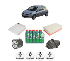 Set Pachet filtre revizie Bosch, 5 litrii ulei Castrol 10W40 RENAULT CLIO III (BR0/1, CR0/1) 1.5 dCi (BR0H, CR0H, CR1S, BR1S) din 2005-2014, 4x Stickere auto cu RENAULT - Img 2