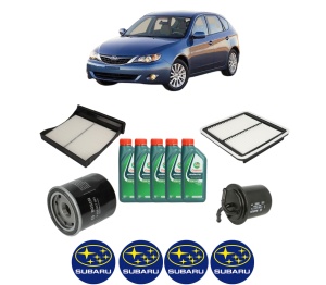 Set Pachet filtre revizie Bosch, 5 litrii ulei Castrol 10W40 SUBARU IMPREZA Hatchback (GR, GH, G3) 2.0 R AWD (GH7) din 2008-2012, 4x Stickere auto cu SUBARU - Img 2