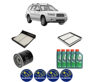 Set Pachet filtre revizie Bosch, 5 litrii ulei Castrol 10W40 SUBARU FORESTER (SH_) 2.5 AWD (SH9) din 2008-2013, 4x Stickere auto cu SUBARU - Img 2