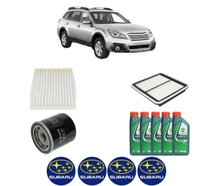 Set Pachet filtre revizie Bosch, 5 litrii ulei Castrol 10W40 SUBARU OUTBACK (BR) 2.5 i AWD (BR9) din 2009, 4x Stickere auto cu SUBARU - Img 2