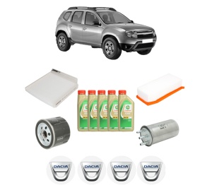 Set Pachet filtre revizie Bosch, 5 litrii ulei Castrol 5W30 DACIA DUSTER (HS_) 1.5 dCi (HSMC) din 2010-2018, 4x Stickere auto cu DACIA - Img 2