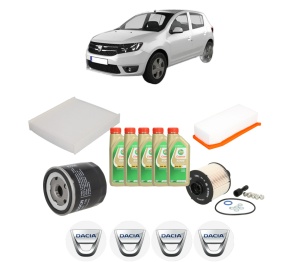 Set Pachet filtre revizie Bosch, 5 litrii ulei Castrol 5W30 DACIA SANDERO II 1.5 dCi din 2012, 4x Stickere auto cu DACIA - Img 2