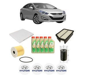 Set Pachet filtre revizie Bosch, 5 litrii ulei Castrol 5W30 HYUNDAI i40 I (VF) 1.6 CRDi din 2018-2019, 4x Stickere auto cu HYUNDAI - Img 2