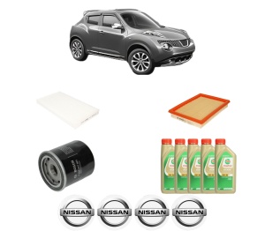 Set Pachet filtre revizie Bosch, 5 litrii ulei Castrol 5W30 NISSAN JUKE (F15) 1.6 DIG-T NISMO RS din 2014-2019, 4x Stickere auto cu NISSAN - Img 2