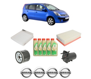 Set Pachet filtre revizie Bosch, 5 litrii ulei Castrol 5W30 NISSAN NOTE (E11, NE11) 1.5 dCi din 2008-2012, 4x Stickere auto cu NISSAN - Img 2