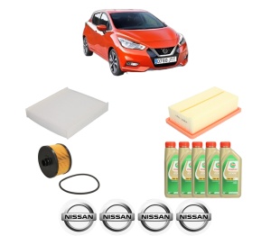 Set Pachet filtre revizie Bosch, 5 litrii ulei Castrol 5W30 NISSAN MICRA V (K14) 1.0 IG-T 100 din 2018, 4x Stickere auto cu NISSAN - Img 2