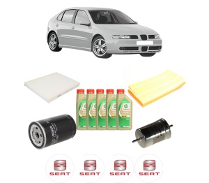 Set Pachet filtre revizie Bosch, 5 litrii ulei Castrol 5W30 SEAT LEON (1M1) 1.8 T Cupra R din 2002-2006, 4x Stickere auto cu SEAT - Img 2