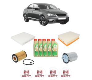 Set Pachet filtre revizie Bosch, 5 litrii ulei Castrol 5W30 SEAT TOLEDO IV (KG3) 1.6 TDI din 2015-2019, 4x Stickere auto cu SEAT - Img 2