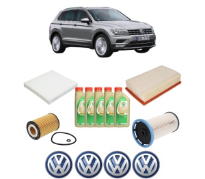 Set Pachet filtre revizie Bosch, 5 litrii ulei Castrol 5W30 Volkswagen TIGUAN SUV Van (AD1) TDI BlueMotion 4motion din 2016-2020, 4x Stickere auto cu Volkswagen - Img 2