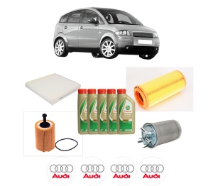 Set Pachet filtre revizie Bosch, 5 litrii ulei Castrol 5W40 AUDI A2 (8Z0) 1.2 TDI din 2001-2005, 4x Stickere auto cu AUDI - Img 2