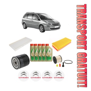 Set Pachet filtre revizie Bosch, 5 litrii ulei Castrol 5W40 CITROEN C8 (EA_, EB_) 2.0 HDi din 2002, 4x Stickere auto cu CITROEN
