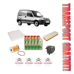 Set Pachet filtre revizie Bosch, 5 litrii ulei Castrol 5W40 CITROEN BERLINGO / BERLINGO FIRST Box Body/MPV (M_) 1.6 HDI 75 (MB9HW) din 2005-2011, 4x Stickere auto cu CITROEN