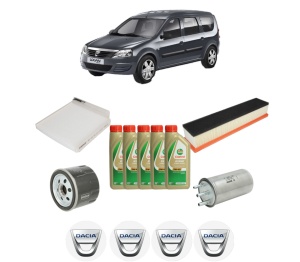 Set Pachet filtre revizie Bosch, 5 litrii ulei Castrol 5W40 DACIA LOGAN MCV (KS_) 1.5 dCi (KS0W) din 2007-2012, 4x Stickere auto cu DACIA - Img 2