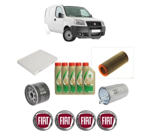 Set Pachet filtre revizie Bosch, 5 litrii ulei Castrol 5W40 FIAT DOBLO Box Body/MPV (223_) 1.9 JTD Multijet din 2006, 4x Stickere auto cu FIAT - Img 2