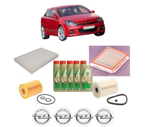 Set Pachet filtre revizie Bosch, 5 litrii ulei Castrol 5W40 OPEL ASTRA H GTC (A04) 1.7 CDTI (L08) din 2005-2010, 4x Stickere auto cu OPEL - Img 2
