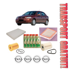 Set Pachet filtre revizie Bosch, 5 litrii ulei Castrol 5W40 OPEL ASTRA G CLASSIC (T98) 1.7 CDTI (F08, F48) din 2004-2009, 4x Stickere auto cu OPEL