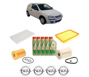 Set Pachet filtre revizie Bosch, 5 litrii ulei Castrol 5W40 OPEL CORSA C Hatchback Van (X01) 1.7 DTI 16V (F08, W5L) din 2000-2003, 4x Stickere auto cu OPEL - Img 2