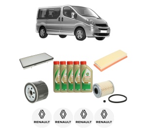 Set Pachet filtre revizie Bosch, 5 litrii ulei Castrol 5W40 RENAULT TRAFIC II Bus (JL) 1.9 dCi (JL0B) din 2001-2003, 4x Stickere auto cu RENAULT - Img 2