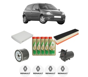 Set Pachet filtre revizie Bosch, 5 litrii ulei Castrol 5W40 RENAULT CLIO II (BB_, CB_) 1.5 dCi (BB3N, CB3N) din 2007-2009, 4x Stickere auto cu RENAULT - Img 2