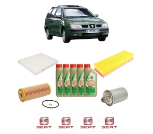 Set Pachet filtre revizie Bosch, 5 litrii ulei Castrol 5W40 SEAT CORDOBA VARIO Estate Van (6K5) 1.9 TDI din 2000-2002, 4x Stickere auto cu SEAT - Img 2