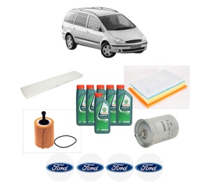 Set Pachet filtre revizie Bosch, 6 litrii ulei Castrol 10W40 FORD GALAXY I (WGR) 2.8 V6 din 2000-2006, 4x Stickere auto cu FORD - Img 2