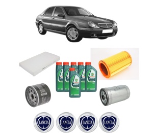 Set Pachet filtre revizie Bosch, 6 litrii ulei Castrol 10W40 LANCIA LYBRA (839_) 2.4 JTD (839AXL1A) din 2000-2002, 4x Stickere auto cu LANCIA - Img 2