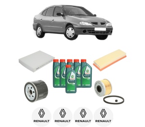 Set Pachet filtre revizie Bosch, 6 litrii ulei Castrol 10W40 RENAULT MEGANE I Classic (LA0/1_) 1.9 dTi (LA1U) din 2001-2003, 4x Stickere auto cu RENAULT - Img 2