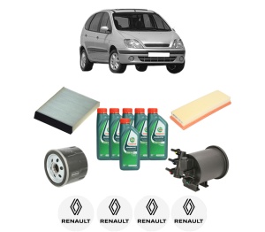 Set Pachet filtre revizie Bosch, 6 litrii ulei Castrol 10W40 RENAULT SCENIC I MPV (JA0/1_, FA0_) 1.9 dCi RX4 din 2000-2003, 4x Stickere auto cu RENAULT - Img 2