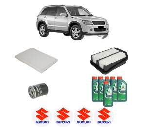 Set Pachet filtre revizie Bosch, 6 litrii ulei Castrol 10W40 SUZUKI GRAND VITARA II (JT, TE, TD) 2.0 All-wheel Drive (TD54, JB420) din 2005-2015, 4x Stickere auto cu SUZUKI - Img 2