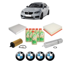 Set Pachet filtre revizie Bosch, 6 litrii ulei Castrol 5W30 BMW Seria 2 Coupe (F22, F87) 225 d din 2014-2017, 4x Stickere auto cu BMW - Img 2