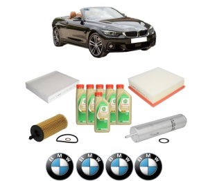 Set Pachet filtre revizie Bosch, 6 litrii ulei Castrol 5W30 BMW Seria 4 Convertible (F33, F83) 425 d din 2014-2016, 4x Stickere auto cu BMW - Img 2