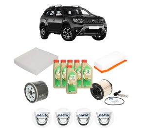 Set Pachet filtre revizie Bosch, 6 litrii ulei Castrol 5W30 DACIA DUSTER (HM_) 1.5 dCi 90 (HMAA) din 2017, 4x Stickere auto cu DACIA - Img 2