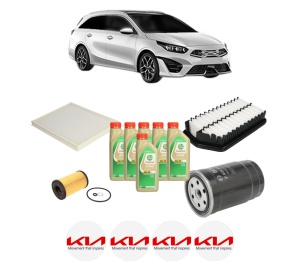 Set Pachet filtre revizie Bosch, 6 litrii ulei Castrol 5W30 KIA CEE'D Combi Van (JD) 1.6 CRDi din 2012-2018, 4x Stickere auto cu KIA - Img 2