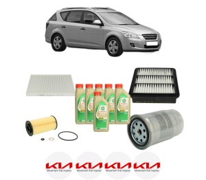 Set Pachet filtre revizie Bosch, 6 litrii ulei Castrol 5W30 KIA CEE'D SW (ED) 1.6 CRDi 115 din 2007-2012, 4x Stickere auto cu KIA - Img 2