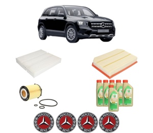 Set Pachet filtre revizie Bosch, 6 litrii ulei Castrol 5W30 MERCEDES-BENZ GLB (X247) AMG GLB 35 4-matic (247.651) din 2019, 4x Stickere auto cu MERCEDES-BENZ - Img 2